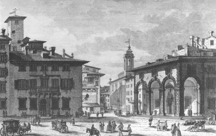 Giuseppe Maria Terreni. Veduta della R. Dogana e del Palazzo Pretorio di Livorno.1783 Palazzo Pitti, Firenze